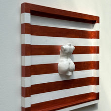 Afbeelding in Gallery-weergave laden, Schilderij met 3D object - Torso/ streep metallic