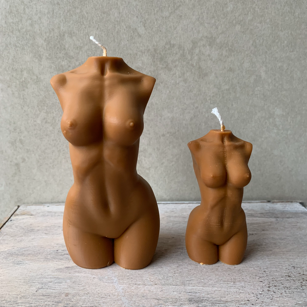 Torso candle woman L | Toffee
