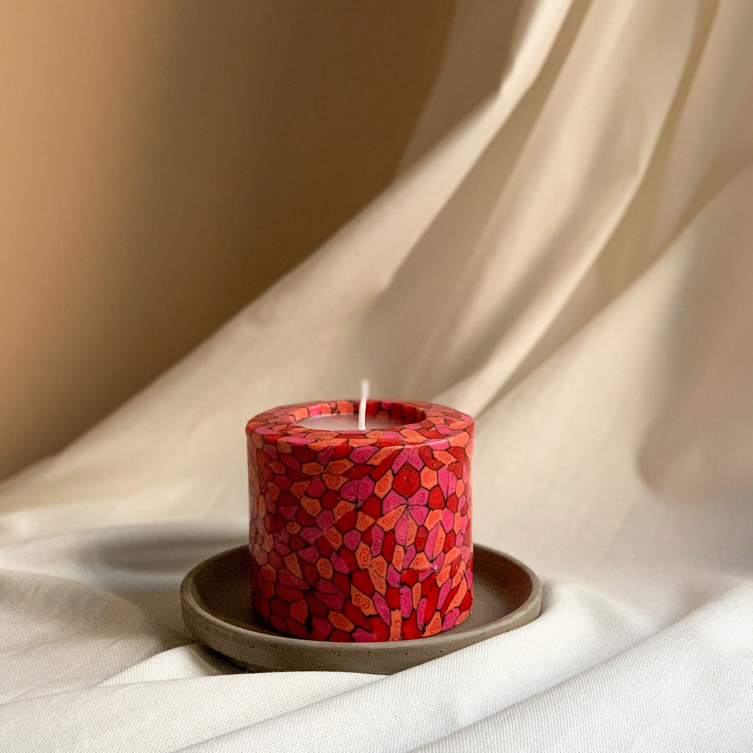 Mozaïek kaars rood